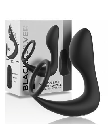 BLACKSILVER MASAJEADOR ANAL CONTROL REMOTO SILICONA RECARGABLE NEGRO