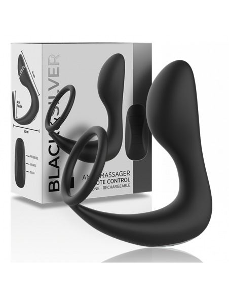 BLACKSILVER MASAJEADOR ANAL CONTROL REMOTO SILICONA RECARGABLE NEGRO