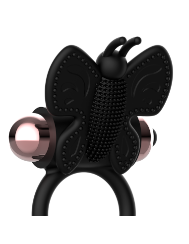 COQUETTE COCK RING BUTTERFLY ANILLO VIBRADOR NEGRO GOLD
