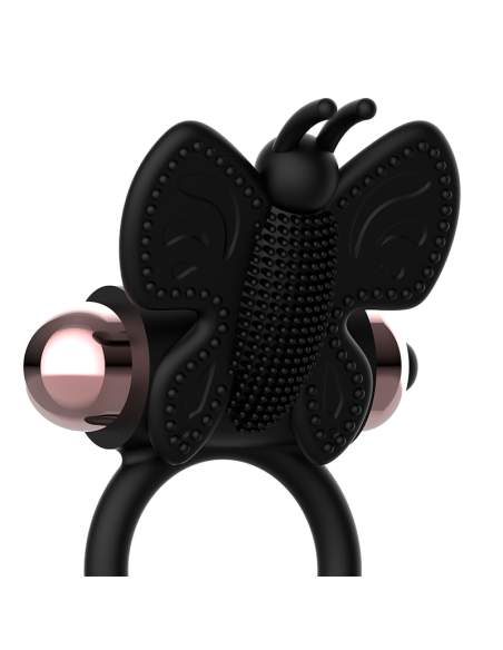 COQUETTE COCK RING BUTTERFLY ANILLO VIBRADOR NEGRO GOLD