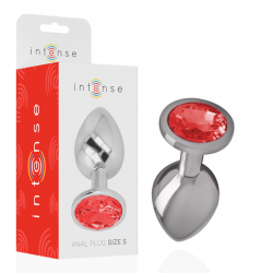 INTENSE PLUG ANAL METAL CON CRISTAL ROJO TALLA S