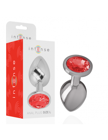 INTENSE PLUG ANAL METAL CON CRISTAL ROJO TALLA L