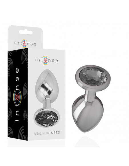 INTENSE PLUG ANAL METAL CON CRISTAL NEGRO TALLA S