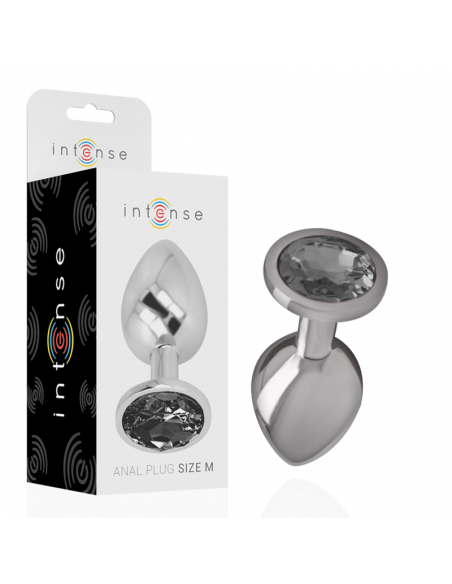 INTENSE PLUG ANAL METAL CON CRISTAL NEGRO TALLA M