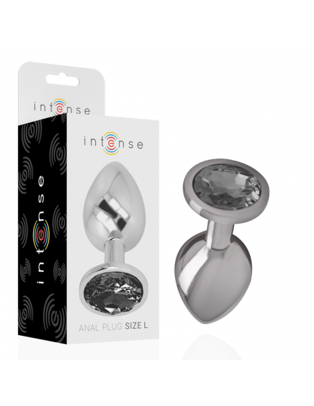 INTENSE PLUG ANAL METAL CON CRISTAL NEGRO TALLA L