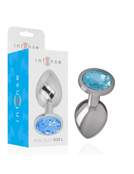 INTENSE PLUG ANAL METAL CON CRISTAL AZUL TALLA L