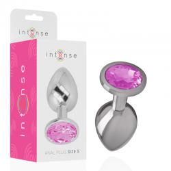 INTENSE PLUG ANAL METAL CON CRISTAL ROSA TALLA S