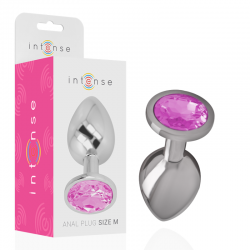 INTENSE PLUG ANAL METAL CON CRISTAL ROSA TALLA M