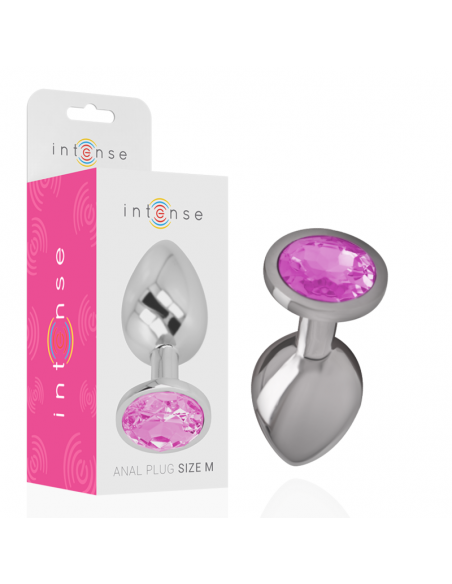 INTENSE PLUG ANAL METAL CON CRISTAL ROSA TALLA M