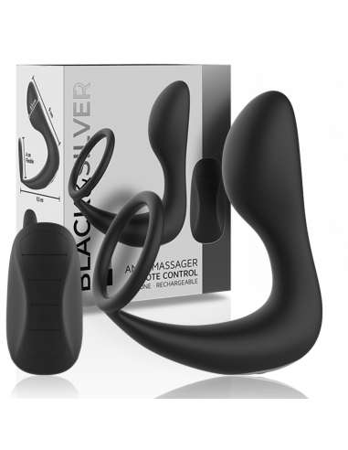 BLACKSILVER MASAJEADOR ANAL CONTROL REMOTO SILICONA RECARGABLE NEGRO