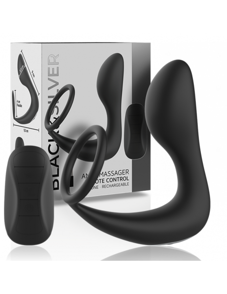 BLACKSILVER MASAJEADOR ANAL CONTROL REMOTO SILICONA RECARGABLE NEGRO