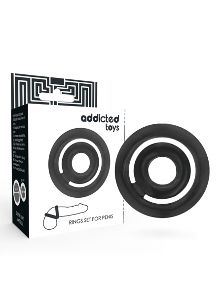 ADDICTED TOYS POTENZ SET ANILLOS PENE NEGRO