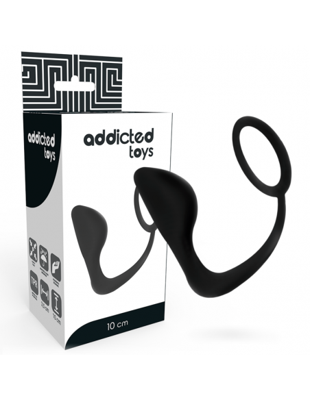 ADDICTED TOYS PLUG ANAL CON ANILLO PENE NEGRO