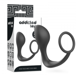 ADDICTED TOYS PLUG ANAL CON ANILLO SILICONA NEGRO