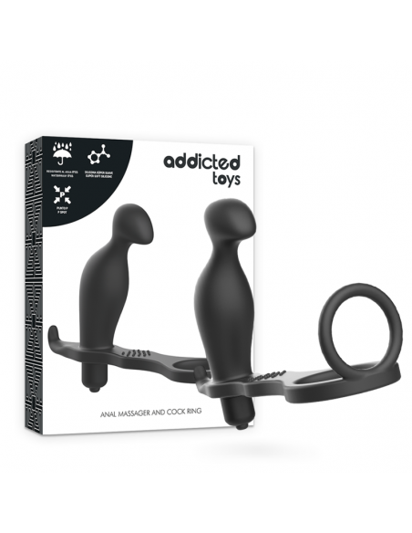 ADDICTED TOYS PLUG ANAL CON ANILLO SILICONA NEGRO