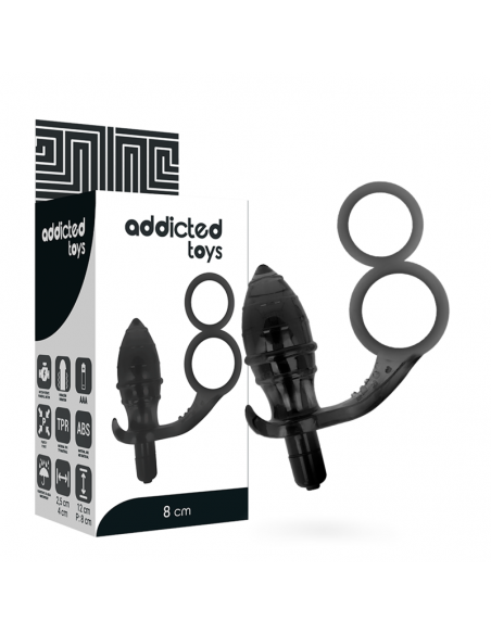 ADDICTED TOYS PLUG ANAL CON ANILLA DOBLE NEGRO