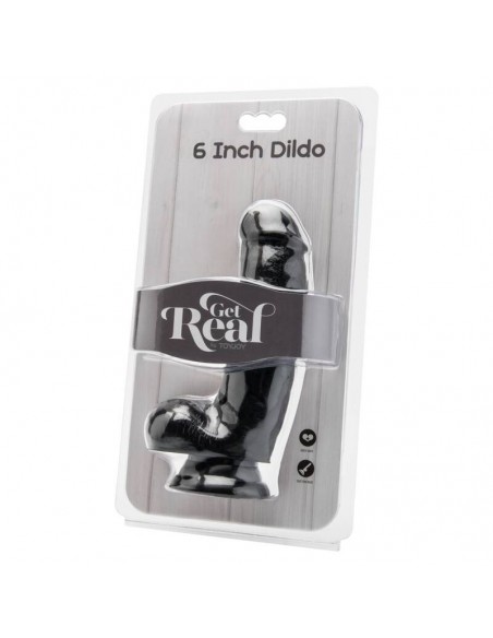 GET REAL DILDO 12 CM CON TESTICULOS NEGRO