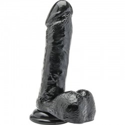 GET REAL DILDO 18 CM CON TESTICULOS NEGRO