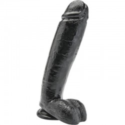 GET REAL DILDO 255 CM CON TESTICULOS NEGRO