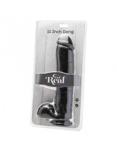 GET REAL DILDO 28 CM CON TESTICULOS NEGRO