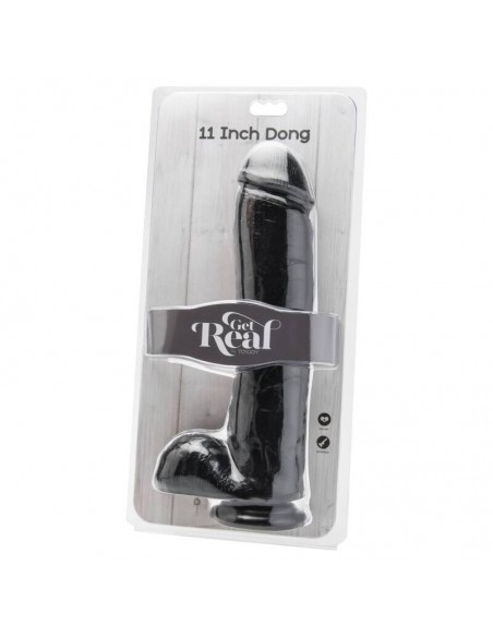 GET REAL DILDO 28 CM CON TESTICULOS NEGRO