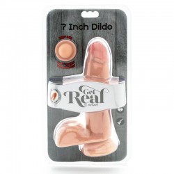 GET REAL DUAL DENSITY DILDO 12 CM CON TESTICULOS NATURAL 2
