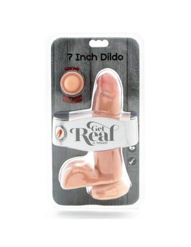 GET REAL DUAL DENSITY DILDO 12 CM CON TESTICULOS NATURAL