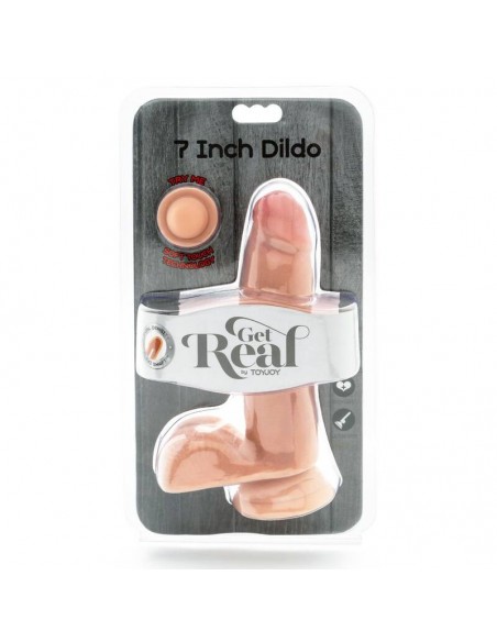 GET REAL DUAL DENSITY DILDO 12 CM CON TESTICULOS NATURAL