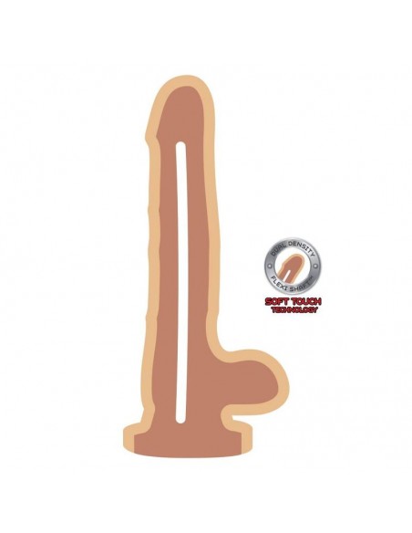 GET REAL DUAL DENSITY DILDO 12 CM CON TESTICULOS NATURAL