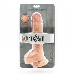 GET REAL DUAL DENSITY DILDO 255 CM CON TESTICULOS NATURAL 2