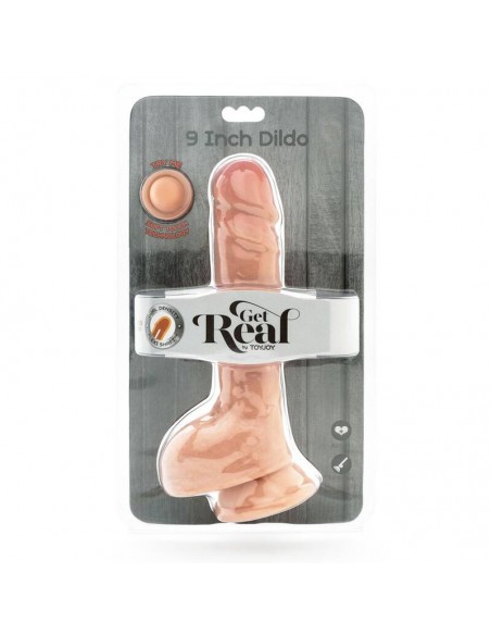 GET REAL DUAL DENSITY DILDO 255 CM CON TESTICULOS NATURAL