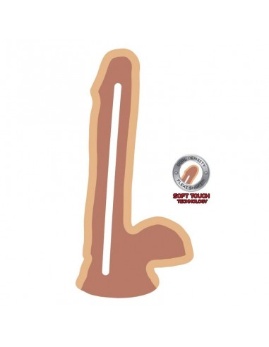 GET REAL DUAL DENSITY DILDO 17 CM CON TESTICULOS NATURAL