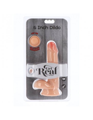 GET REAL DUAL DENSITY DILDO 17 CM CON TESTICULOS NATURAL