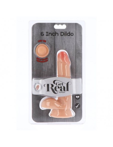 GET REAL DUAL DENSITY DILDO 17 CM CON TESTICULOS NATURAL