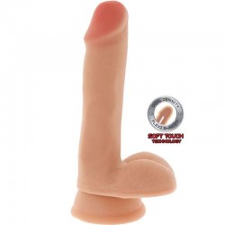 GET REAL DUAL DENSITY DILDO 17 CM CON TESTICULOS NATURAL