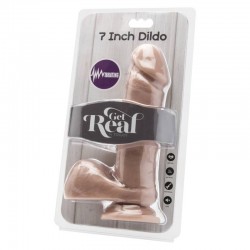 GET REAL DILDO 18 CM CON TESTICULOS VIBRADOR NATURAL 2