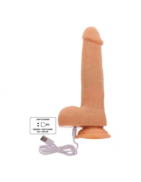 GET REAL DILDO VIBRADOR CON BOLAS GIRATORIAS NATURAL