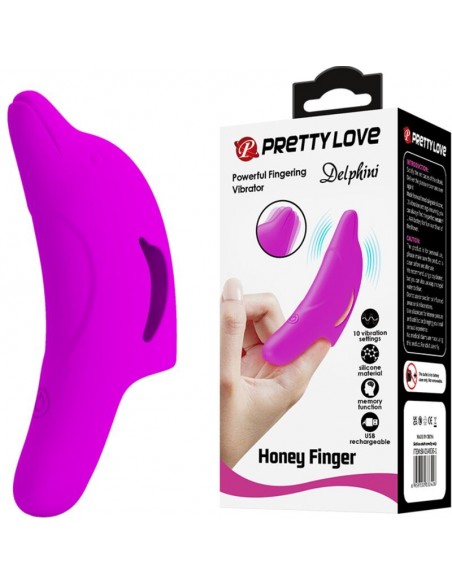 PRETTY LOVE DELPHINI PODEROSO ESTIMULADOR DE DEDO MORADO