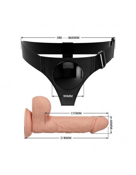 PRETTY LOVE HARNESS BRIEFS ARNeS UNIVERSAL CON DILDO JERRY 218 CM NATURAL