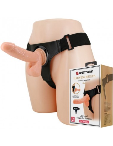PRETTY LOVE HARNESS BRIEFS ARNeS UNIVERSAL CON DILDO TOM 20 CM NATURAL
