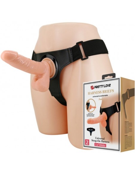 PRETTY LOVE HARNESS BRIEFS ARNeS UNIVERSAL CON DILDO TOM 20 CM NATURAL