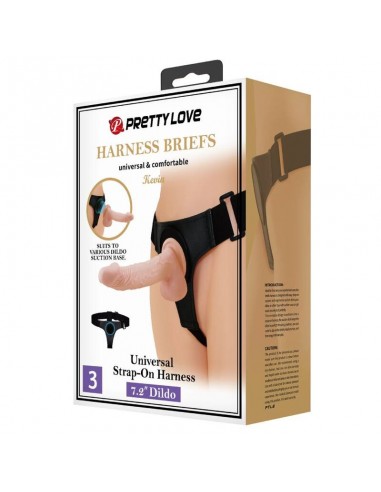 PRETTY LOVE HARNESS BRIEFS ARNeS UNIVERSAL CON DILDO KEVIN 19 CM NATURAL