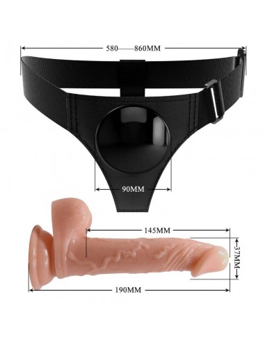 PRETTY LOVE HARNESS BRIEFS ARNeS UNIVERSAL CON DILDO KEVIN 19 CM NATURAL