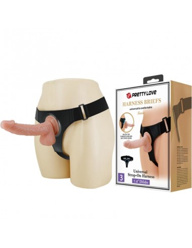 PRETTY LOVE HARNESS BRIEFS ARNeS UNIVERSAL CON DILDO KEVIN 19 CM NATURAL