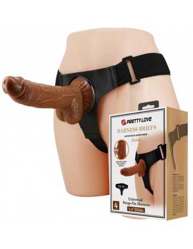 PRETTY LOVE HARNESS BRIEFS ARNeS UNIVERSAL CON DILDO MICHEAL 20 CM NEGRO