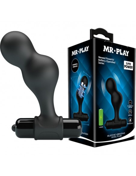 MR PLAY PLUG ANAL VIBRADOR DE SILICONA NEGRO MR PLAY PLUG ANAL VIBRADOR DE SILICONA NEGRO