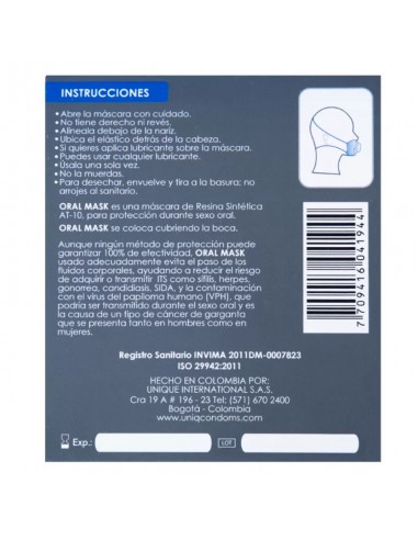 UNIQ ORAL MASK PRESERVATIVOS SIN LATEX 1 UNIDAD