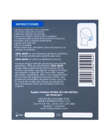UNIQ ORAL MASK PRESERVATIVOS SIN LATEX 1 UNIDAD