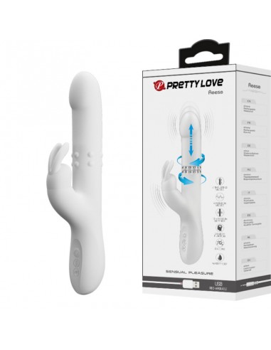 PRETTY LOVE REESE VIBRADOR CON ROTACIoN PLATEADO