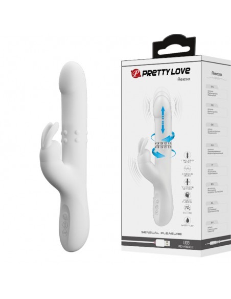 PRETTY LOVE REESE VIBRADOR CON ROTACIoN PLATEADO